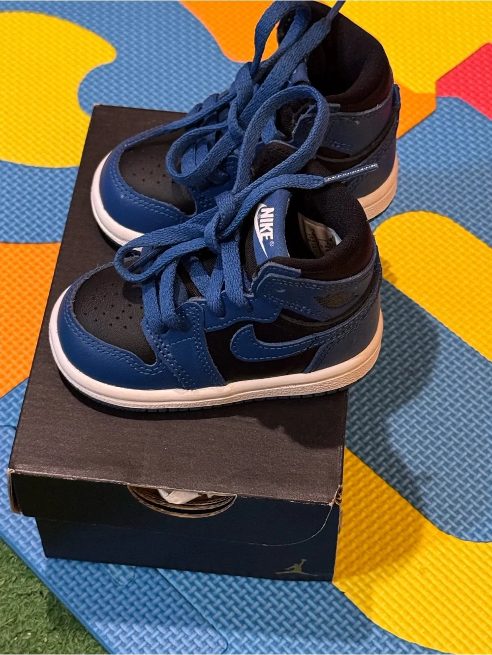 Nike Toddler Blue and Black High-Top Sneakers Excellent Condition